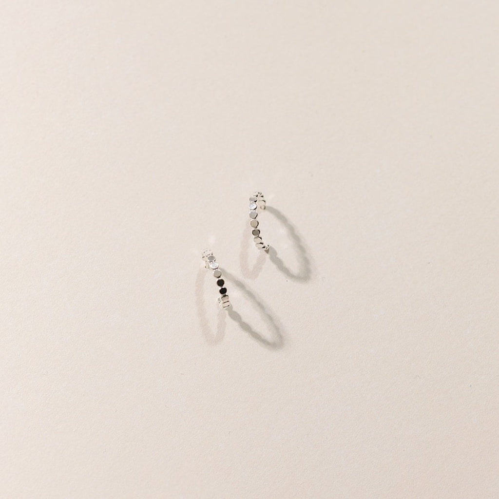 Dottie earrings, gold-filled earrings, hoop earrings, dainty earrings, dottie hoops, simple hoop earrings, small business, water proof earrings, essbe, michigan, sterling silver hoop earrings