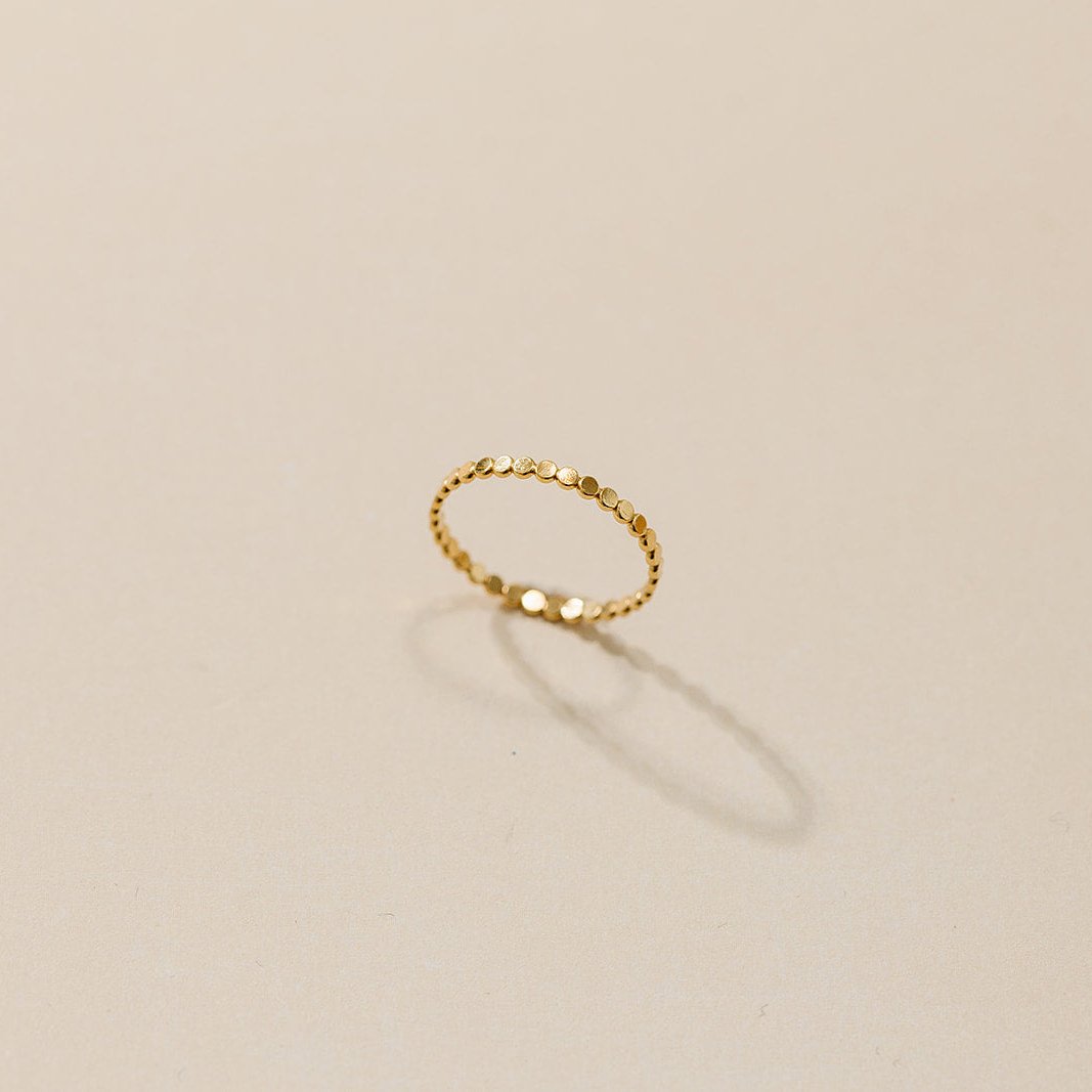 Dottie ring, simple ring, stackable ring, gold-filled ring, sterling silver ring, rose gold ring, waterproof ring, dainty ring, small business, essbe, michigan, jewelry