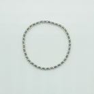 Seeded beaded bracelet, blue, made in michigan, gold-filled bracelet, Seeded beaded bracelet, white, made in michigan, gold-filled bracelet, small business, essbe, handmade, dainty jewelry, stackable jewelry, elastic bracelet, beaded bracelet, gold-filled bracelet, blue bracelet