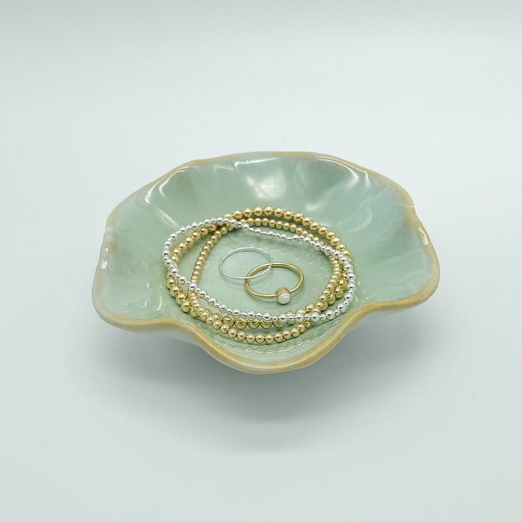 Ellie jewelry dish, jewelry dish, jewelry tray, jewelry organizer, small business, essbe, michigan, seafoam jewelry tray, useful decor, jewelry accessory