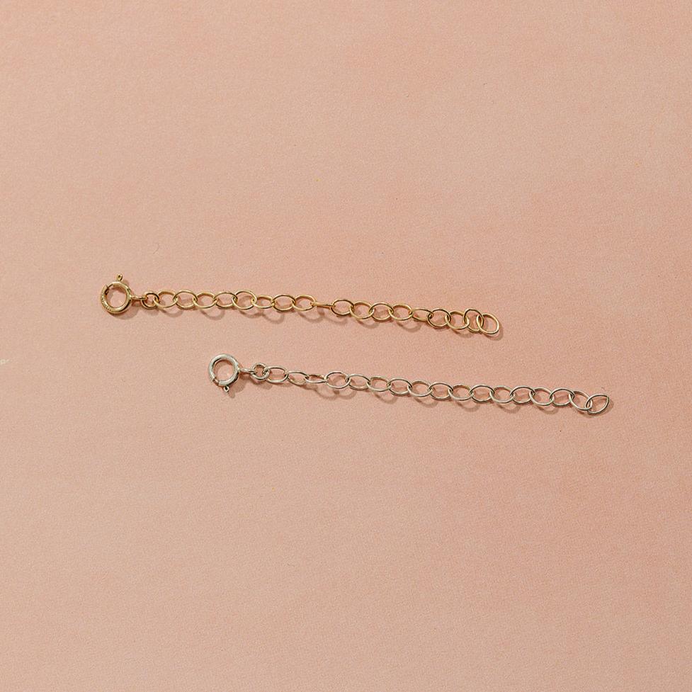 3" extender chain for necklaces, 14k gold-filled, essbe, spring ring clasps for necklaces, michigan made, small business, sterling silver, handmade, necklace extender chain