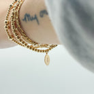 Football charm bracelet, Football accessories, small business, 14k gold-filled, waterproof jewelry, beaded bracelet, elastic bracelet, charm bracelet, handmade, Michigan made, essbe, football season