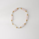 Mixed metal beaded bracelet, gold filled bracelet, sterling silver bracelet, pink beaded bracelet