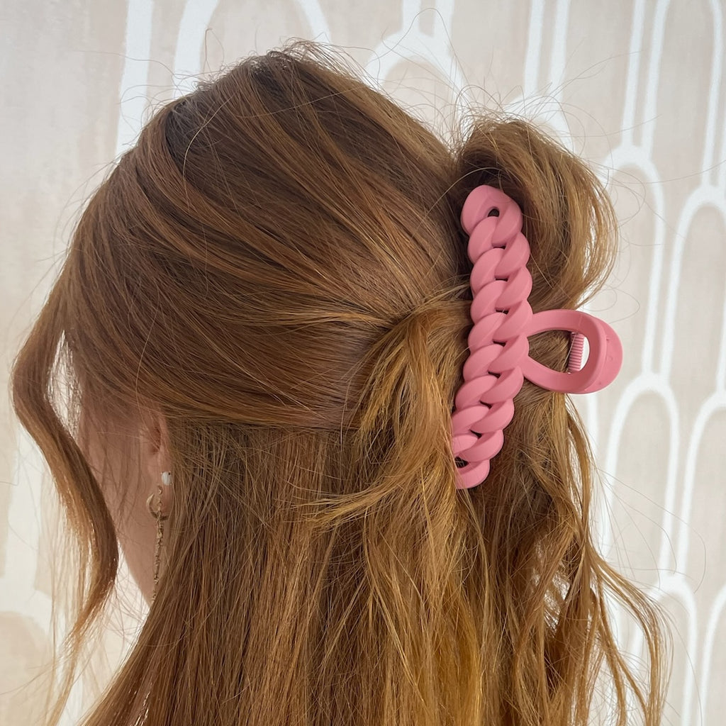 hair clip for thick hair, cute claw clip, essbe, small business, simple hair clip, michigan, pink hair clip