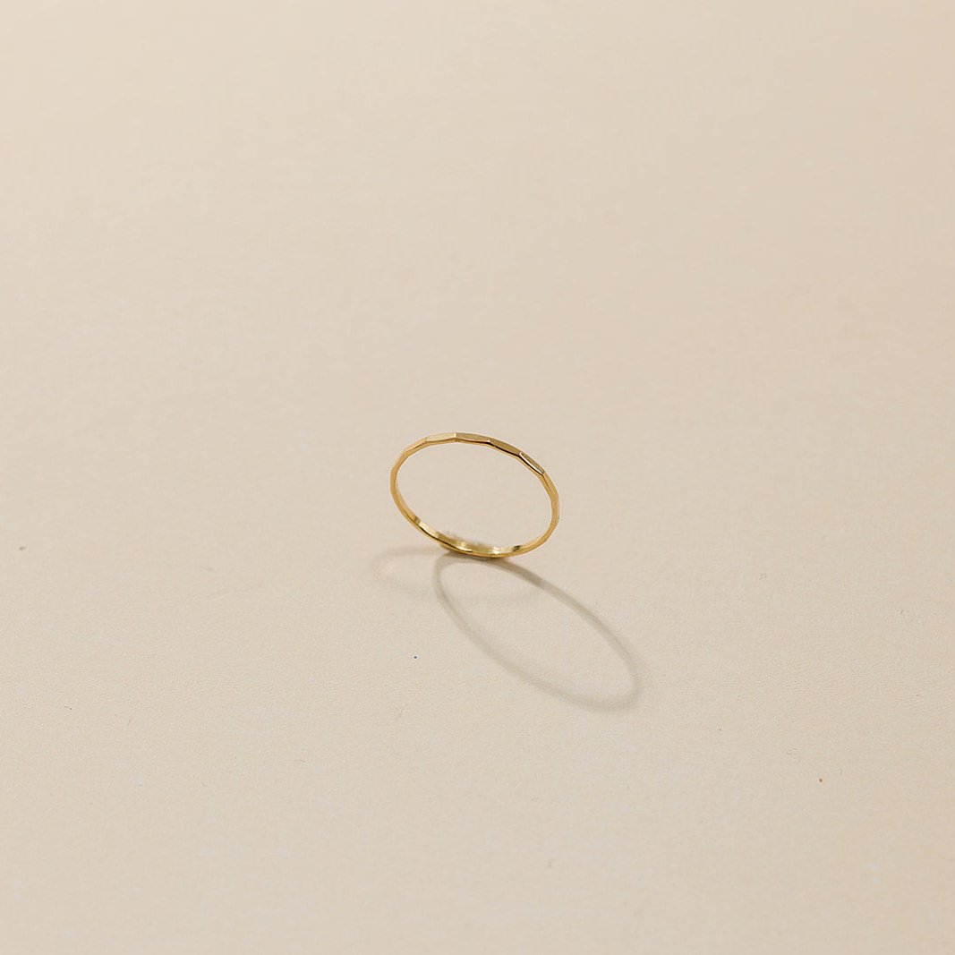 gold-filled ring, hammered stacking ring, simple rings, dainty rings, stacking rings, essbe, small business, sterling silver ring, water proof rings