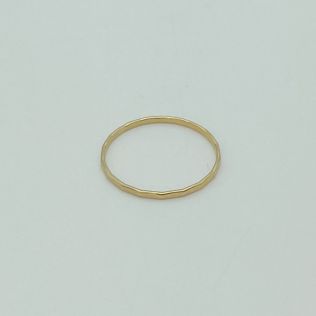 gold-filled ring, hammered stacking ring, simple rings, dainty rings, stacking rings, essbe, small business, sterling silver ring, water proof rings