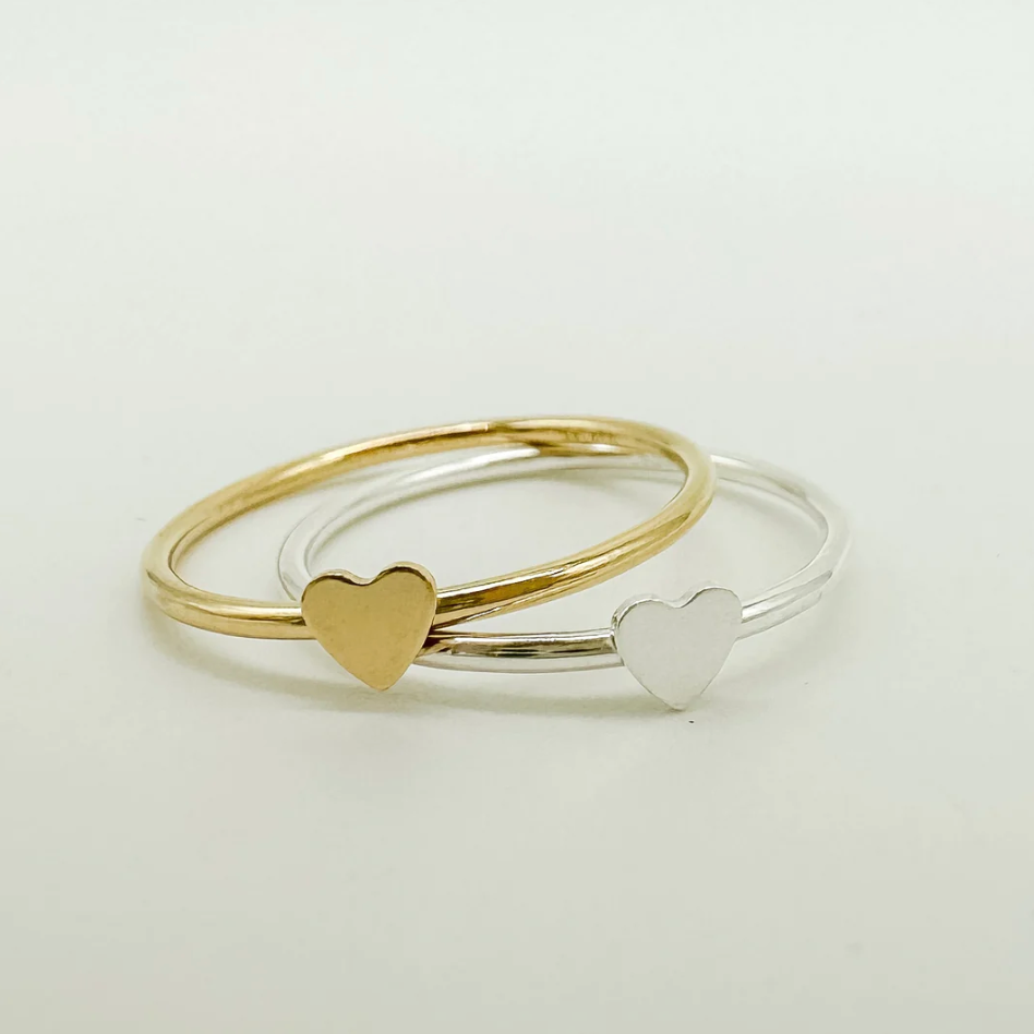 heart ring, gold filled ring, sterling silver ring, waterproof ring, small business, essbe, michigan, dainty ring, simple ring