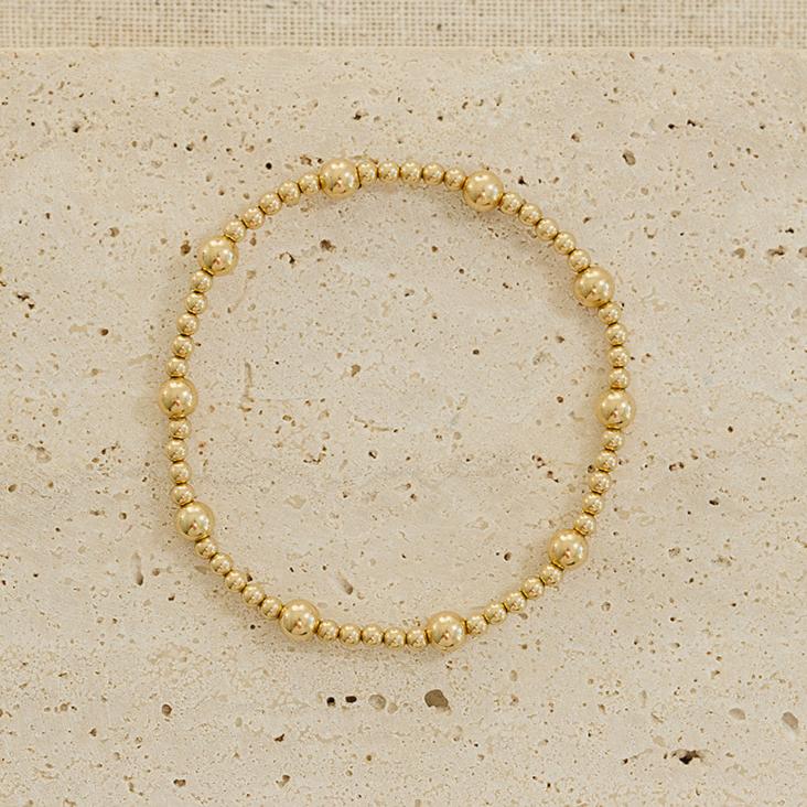 gold filled bracelet, gold filled beaded bracelet, beaded bracelet, waterproof bracelet, handmade bracelet, small business bracelet