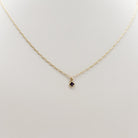 amethyst birthstone necklace, birthstone, necklace, mini paperclip chain necklace, gold filled, essbe, michigan made