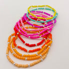 Small business, handmade, elastic bracelet, stretchy bracelet, colorful bracelets, sterling silver bracelets, enewton, beaded bracelets