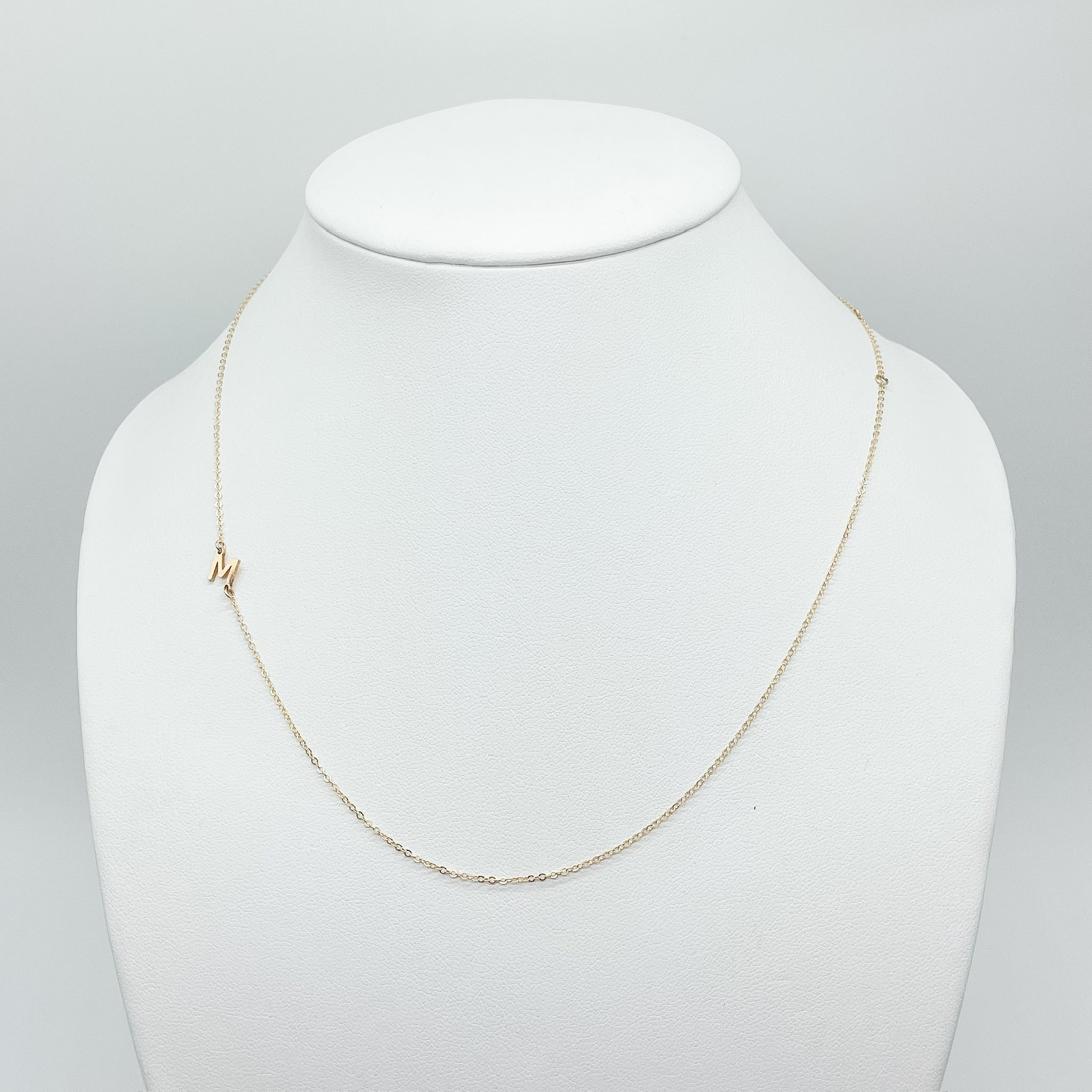 M necklace, gold-filled, essbe, chain necklace, Initial necklace