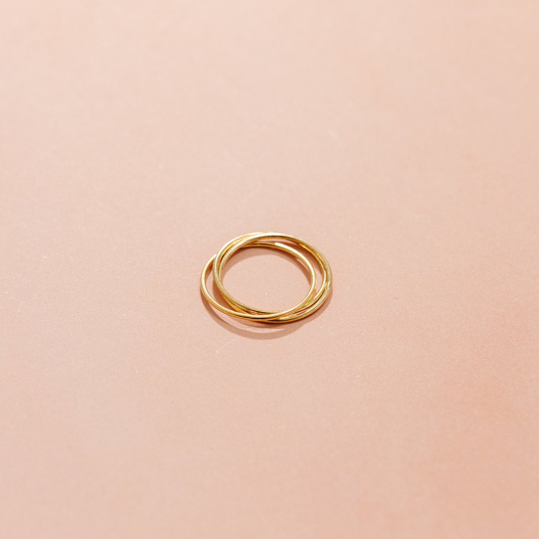 Intertwined ring, gold-filled ring, waterproof ring, simple ring, stackable ring, dainty ring, essbe, small business, michigan jewelry