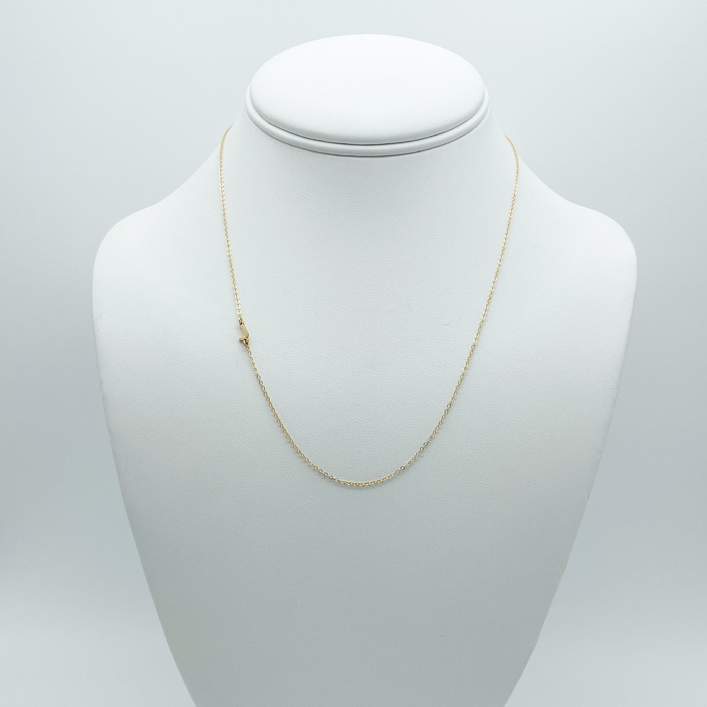 letter j necklace, 14k gold-filled, michigan made