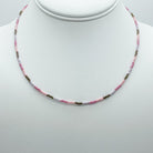 Beaded necklace, pink, essbe, michigan made