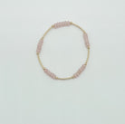 pink beaded bracelet with 14k gold filled tube beads and 3mm beads, essbe, michigan, rochester, small business, made in michigan, blush beaded bracelet