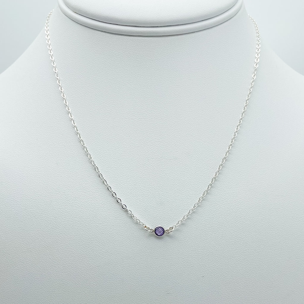 alexandrite birthstone necklace, necklace, cable chain necklace, 14k gold-filled, essbe, michigan made