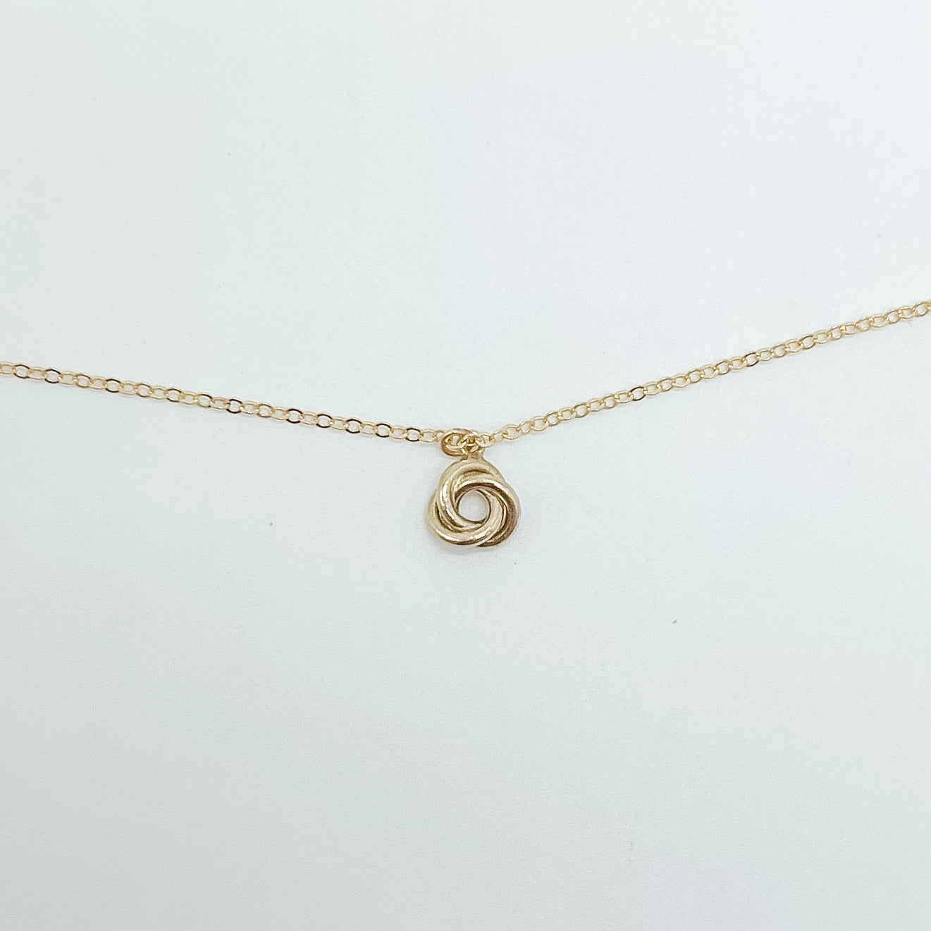 Knot necklace, gold-filled necklace, handmade, waterproof necklace, simple necklace, dainty necklace, small business, knot charm necklace