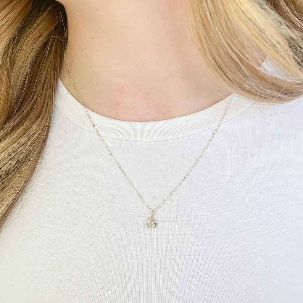 Knot necklace, gold-filled necklace, handmade, waterproof necklace, simple necklace, dainty necklace, small business, knot charm necklace, sterling silver necklace