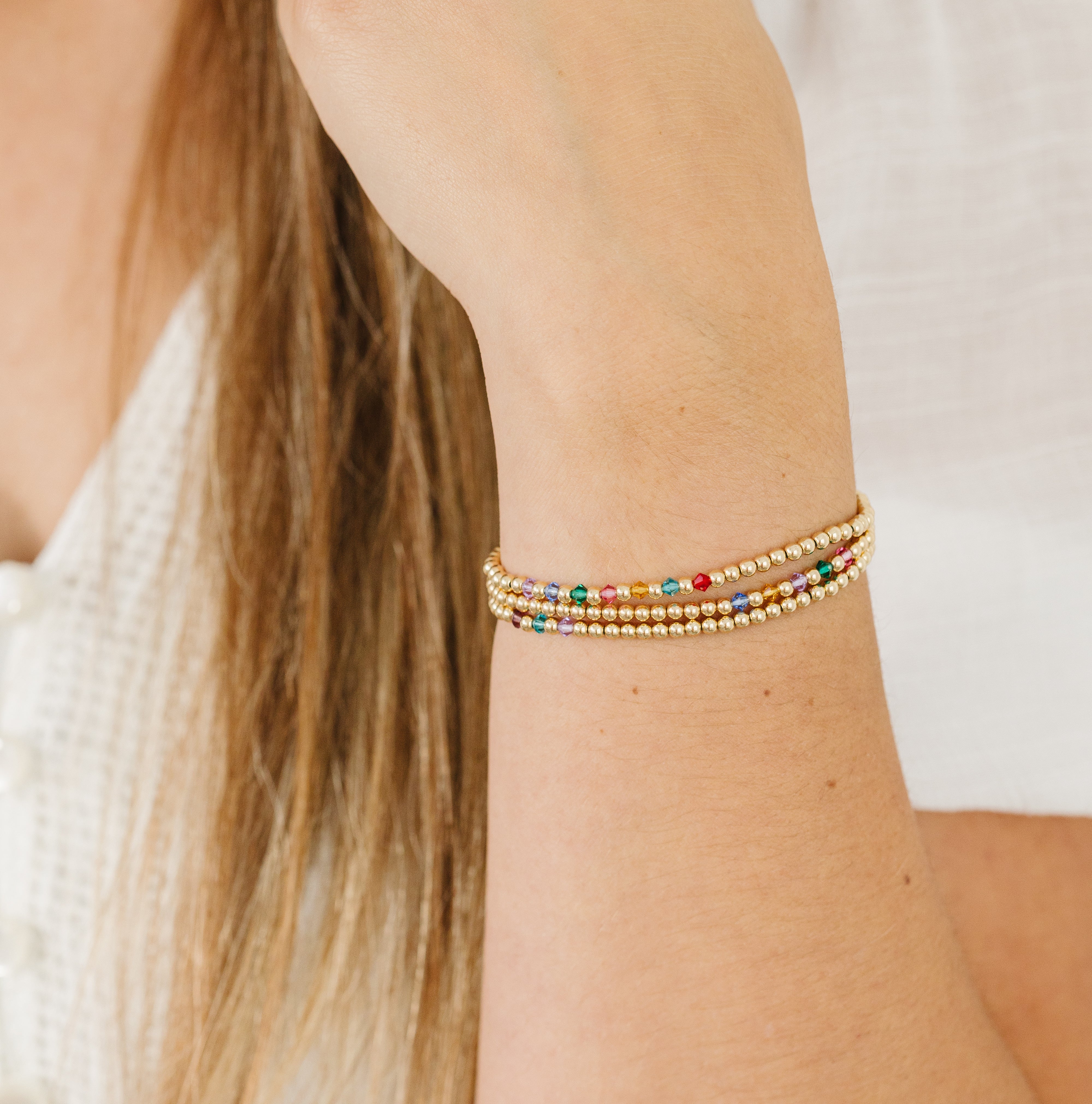 Birthstone beaded bracelet, personalized birthstone beaded bracelet, elastic bracelet, beaded bracelet, small business, valentine's day gift, metro Detroit, wxyz Detroit 