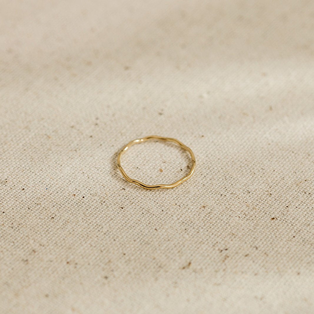 wavy ring, simple ring, stackable ring, gold filled ring, waterproof ring, dainty ring, sterling silver ring, small business, essbe, michigan