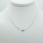 aquamarine birthstone necklace, necklace, cable chain necklace, 14k gold-filled, essbe, michigan made