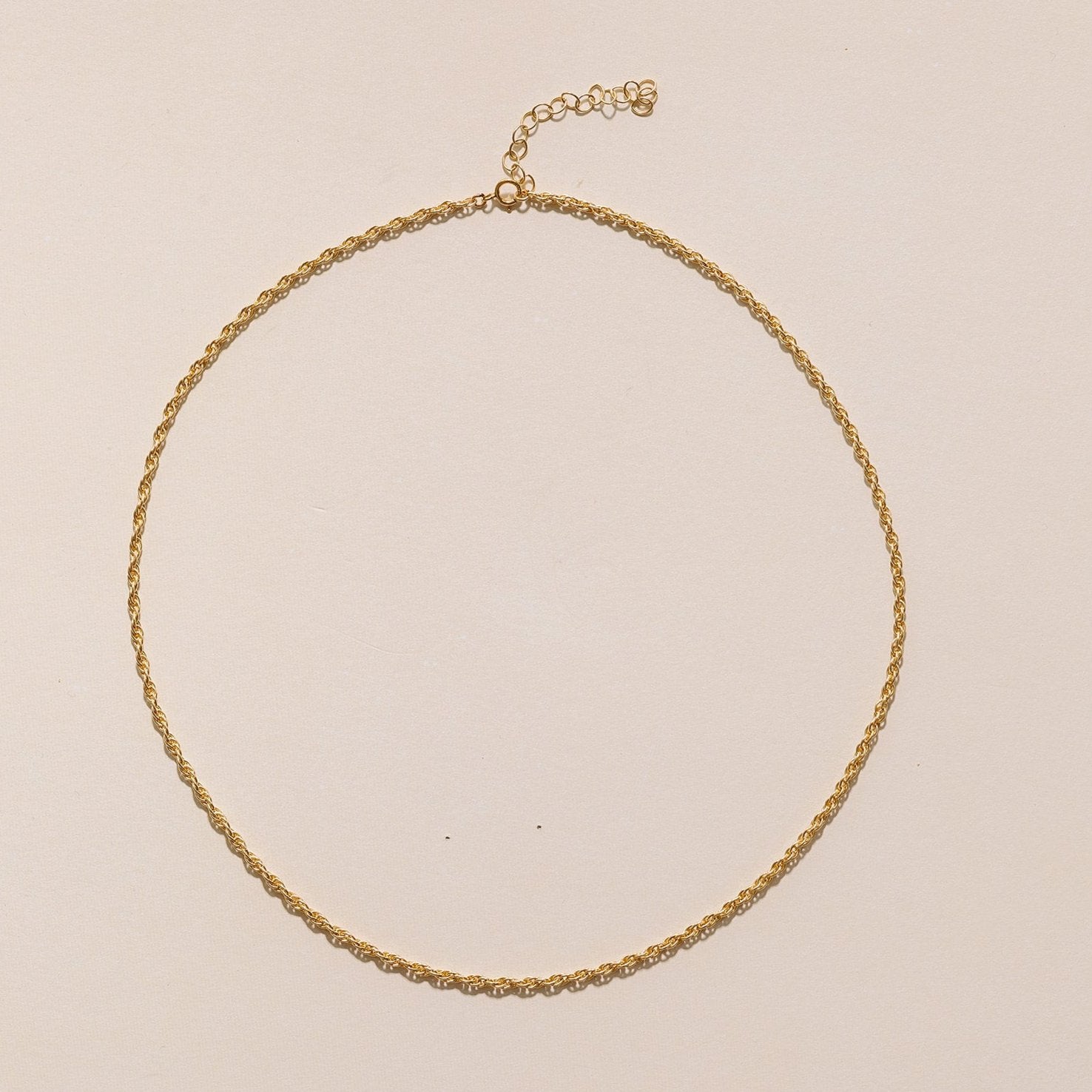 medium rope necklace chain, 14k gold-filled, michigan made, small business, women-owned, essbe, handmade, stackable necklace, waterproof necklace