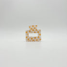 mini hair clip, checkered hair clip, hair accessories, small business, hair clip, orange hair clip, multi-color hair clip. white hair clip, small hair clip