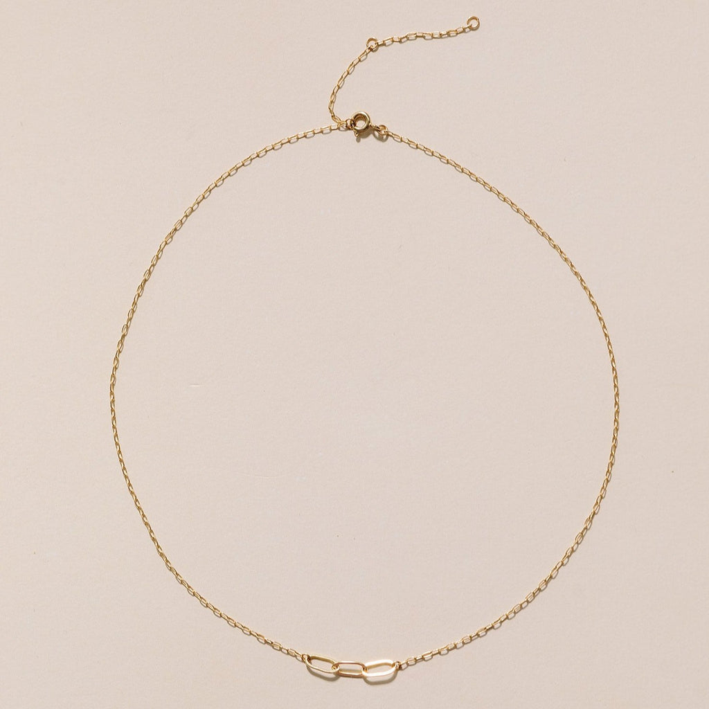 14k gold-filled necklace, paperclip chain, essbe, made in michigan, small business jewelry, jewelry necklace