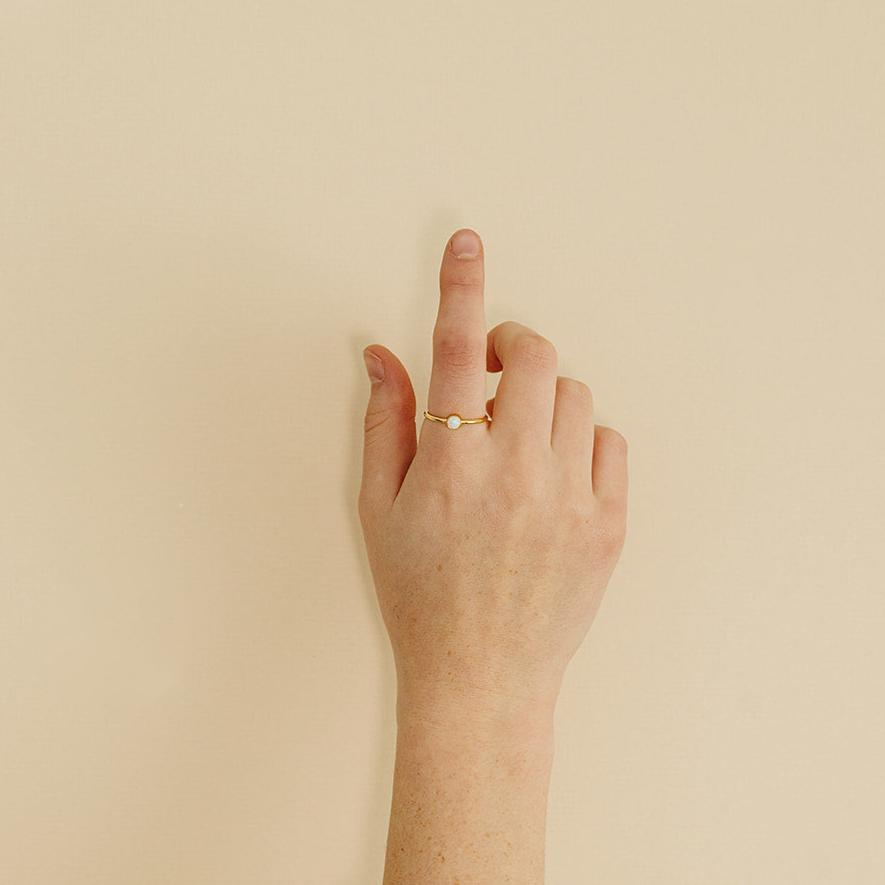 opal ring, gold filled ring, waterproof ring, simple ring, dainty ring, stackable ring, small business, essbe, sterling silver ring