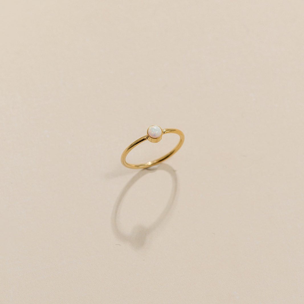 opal ring, gold filled ring, waterproof ring, simple ring, dainty ring, stackable ring, small business, essbe, sterling silver ring