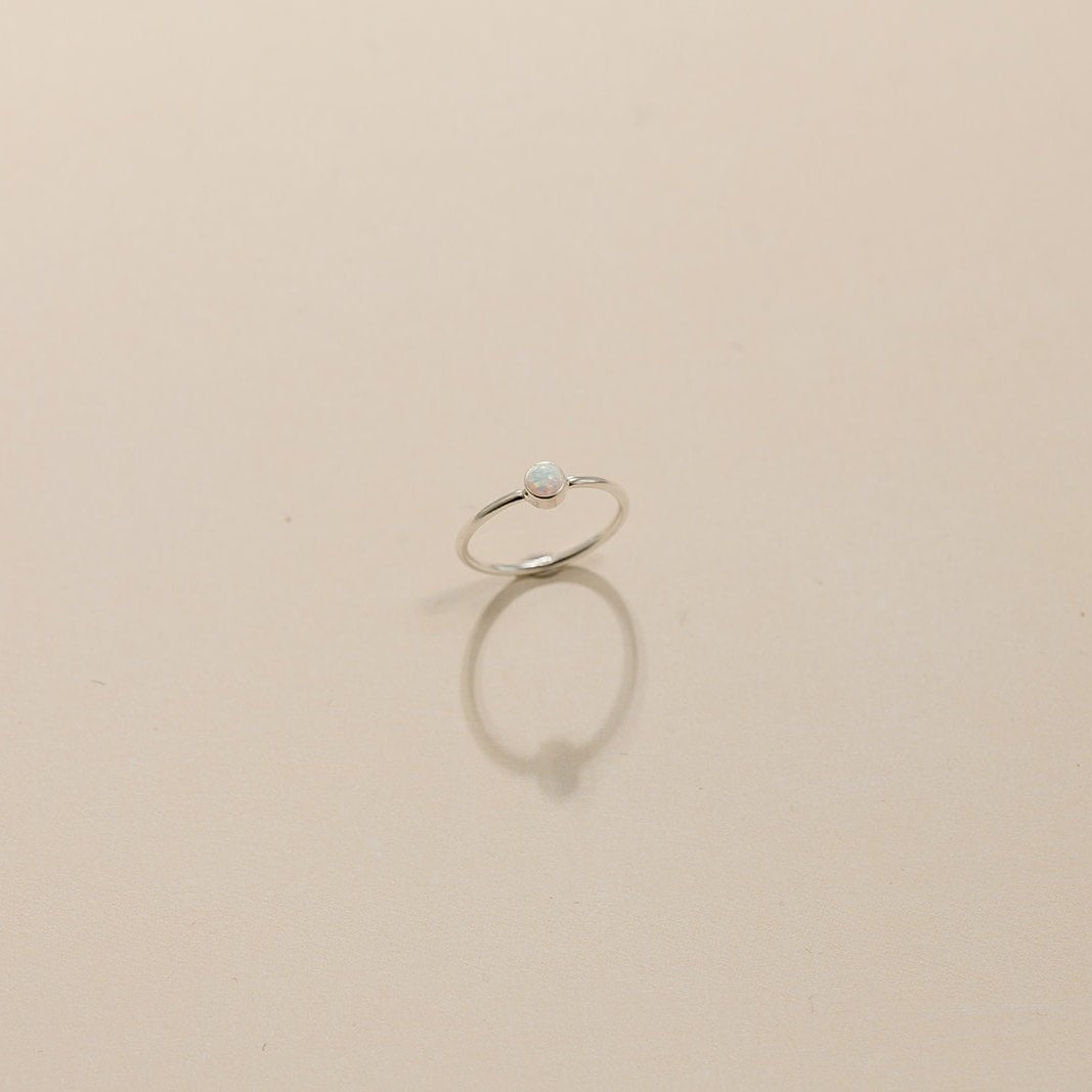 opal ring, gold filled ring, waterproof ring, simple ring, dainty ring, stackable ring, small business, essbe, sterling silver ring