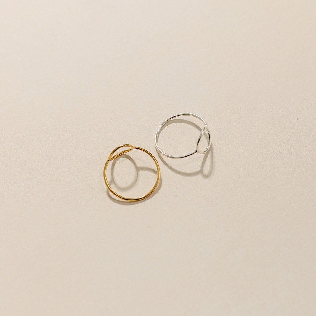 sterling silver ring, gold filled ring, water proof ring, open circle ring, dainty ring, stackable ring, small business, essbe, michigan, simple ring