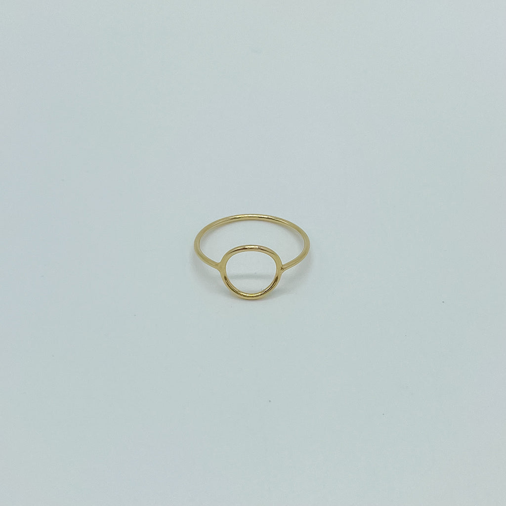 sterling silver ring, gold filled ring, water proof ring, open circle ring, dainty ring, stackable ring, small business, essbe, michigan, simple ring