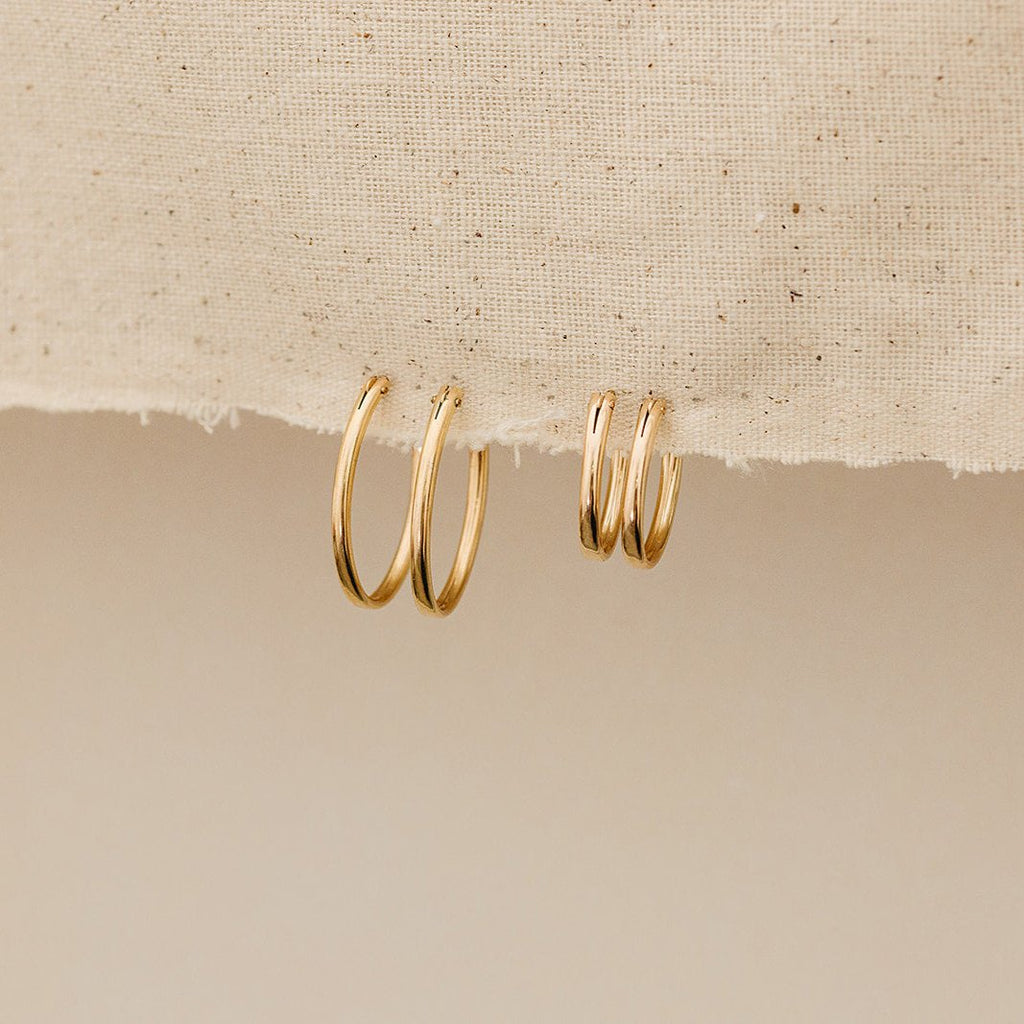 Oval hoops, dainty hoops, gold-filled hoops, everyday hoops, trendy hoop earrings, waterproof earrings, waterproof hoops, small business, essbe, michigan