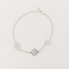 Small business, handmade, sterling silver bracelet, chain bracelet, sterling silver, sterling silver bracelet, flower charm, unique bracelet, trendy bracelet, silver jewelry