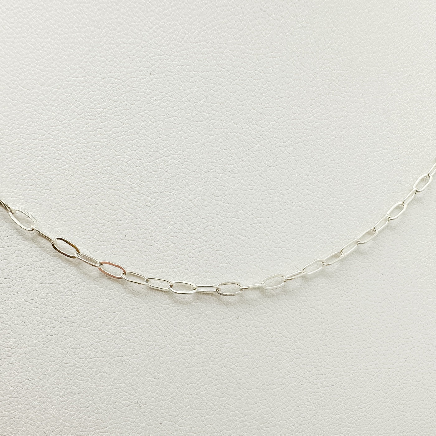 .925 sterling silver paperclip chain necklace, gold-filled paperclip chain necklace, paperclip necklace, simple necklace, stackable necklace, dainty necklace, timeless necklace, handmade, essbe, small business, waterproof necklace, michigan