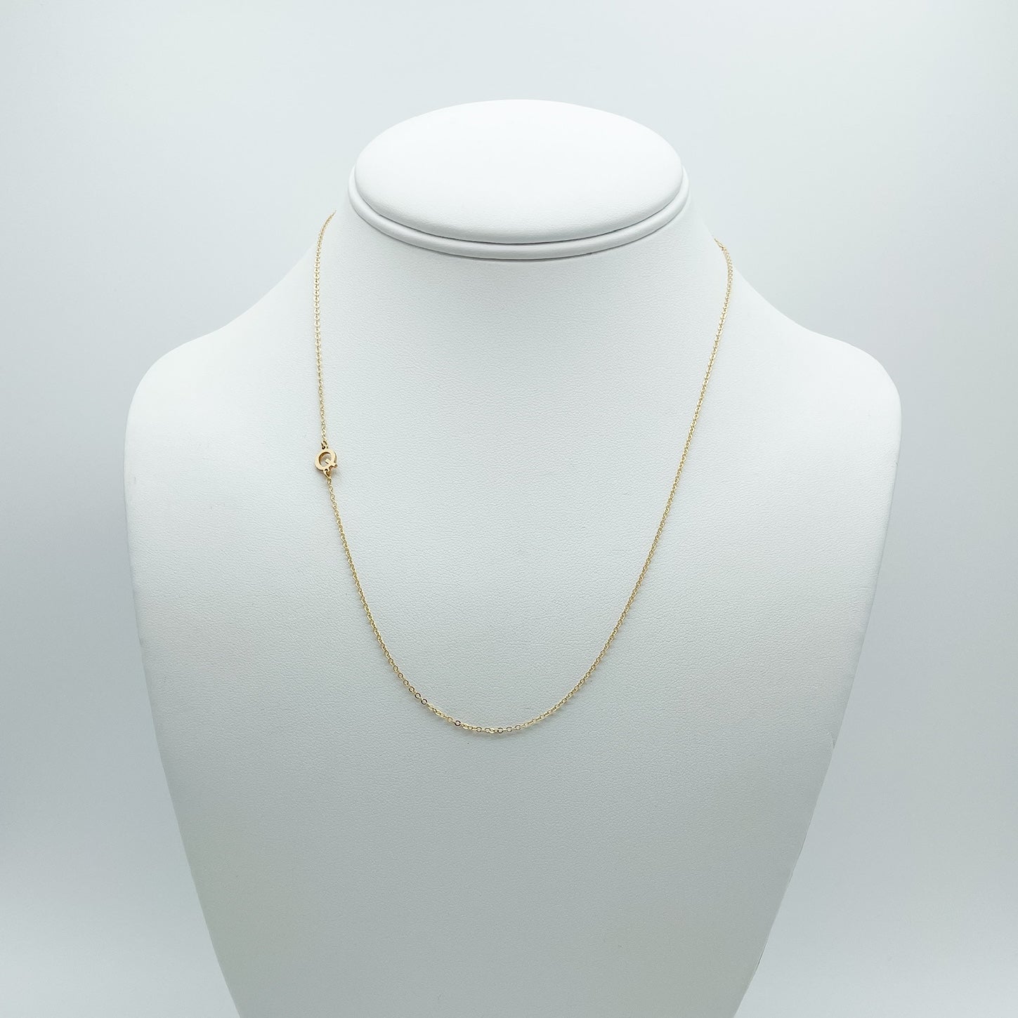 letter Q necklace, from small business, gold-filled jewelry, essbe