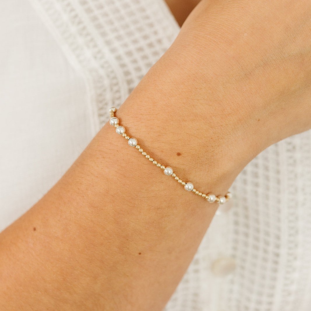 gold filled, gold filled bracelet, beaded bracelet, gold filled beaded bracelet, handmade bracelet, michigan made, sterling silver bracelet, sterling silver, sterling silver beaded bracelet