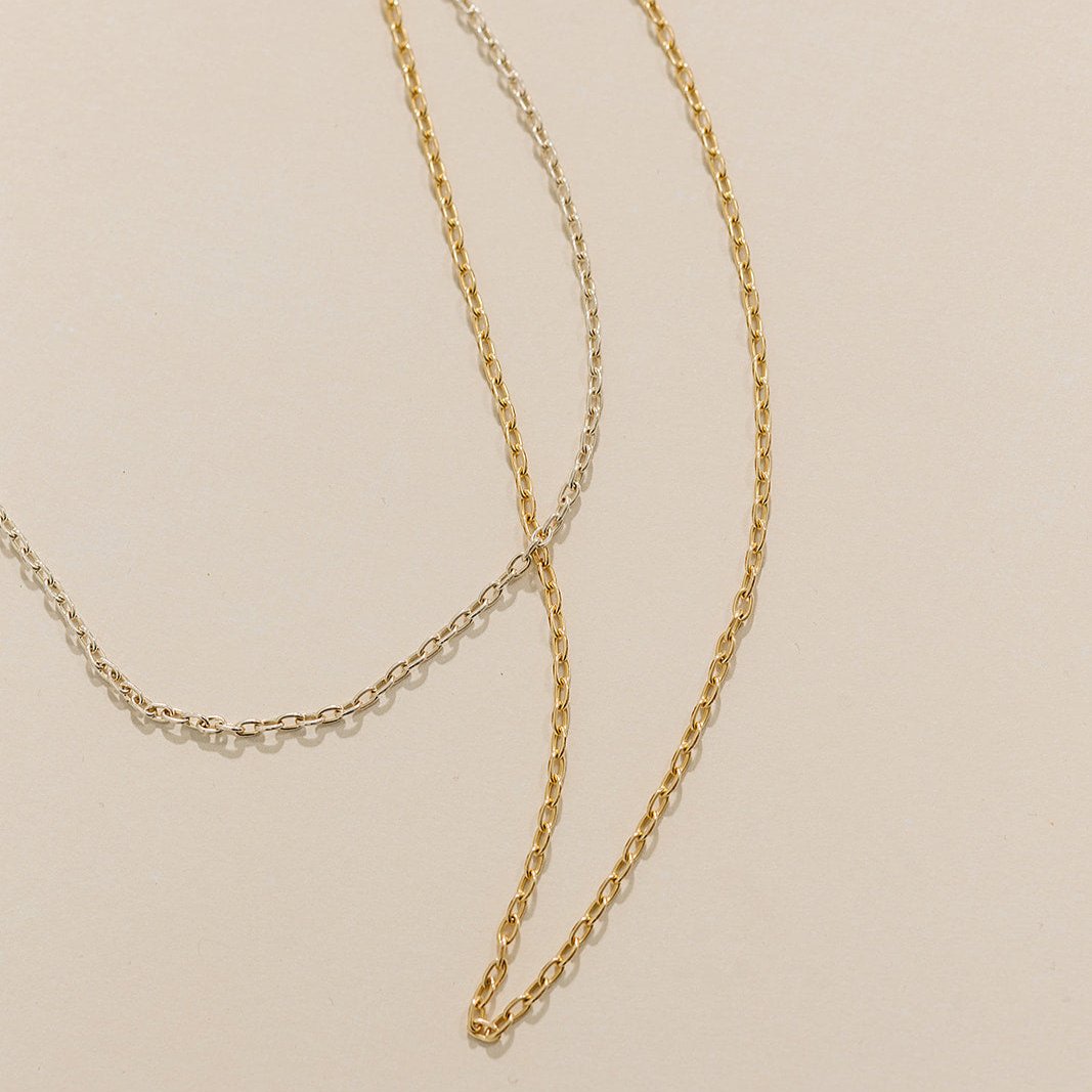 sterling silver Rounded paperclip necklace, rounded paperclip necklace, sterling silver necklace, gold-filled necklace