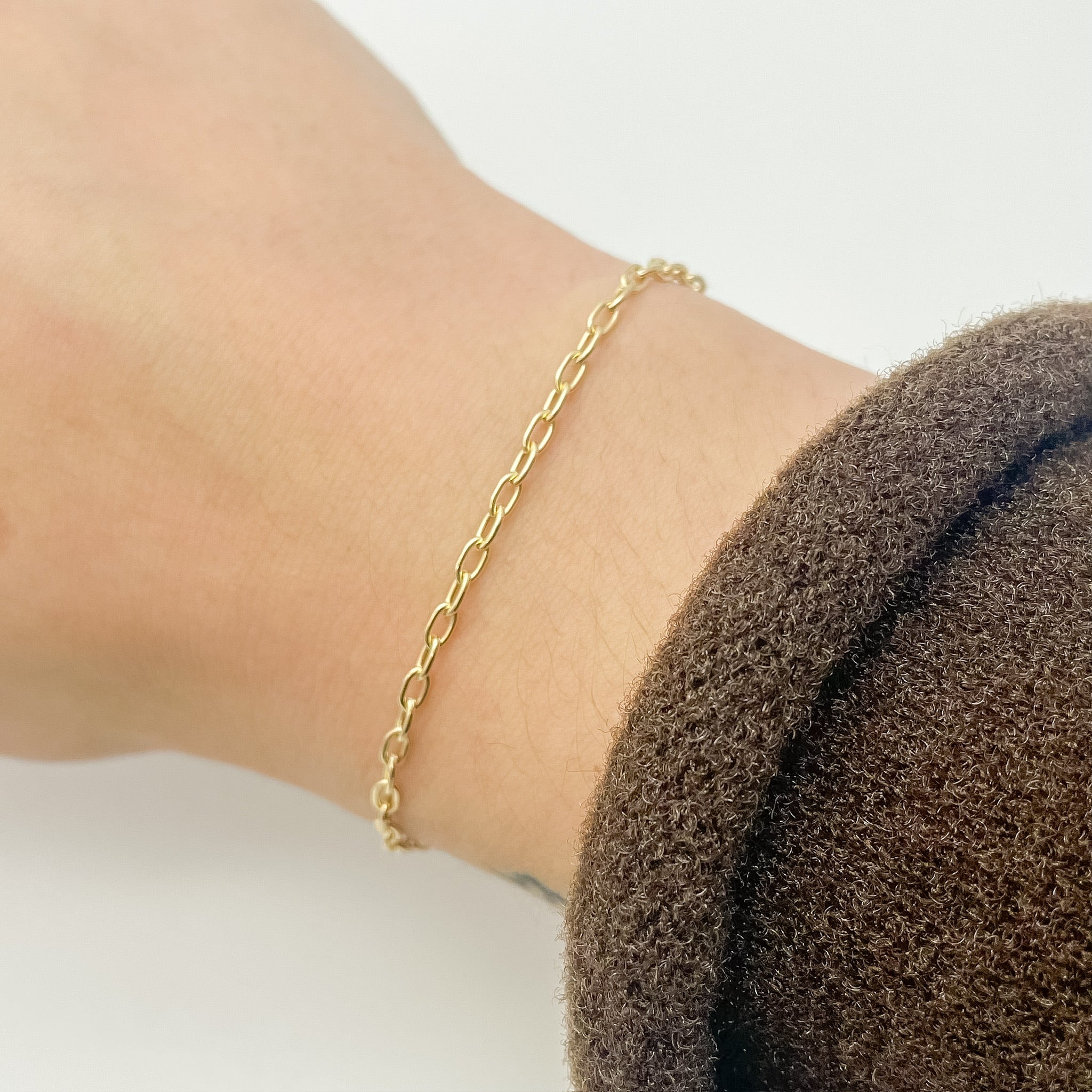 goldfilled rounded paperclip bracelet, gold filled bracelet, rounded paperclip bracelet, chain bracelet, bracelet inspo