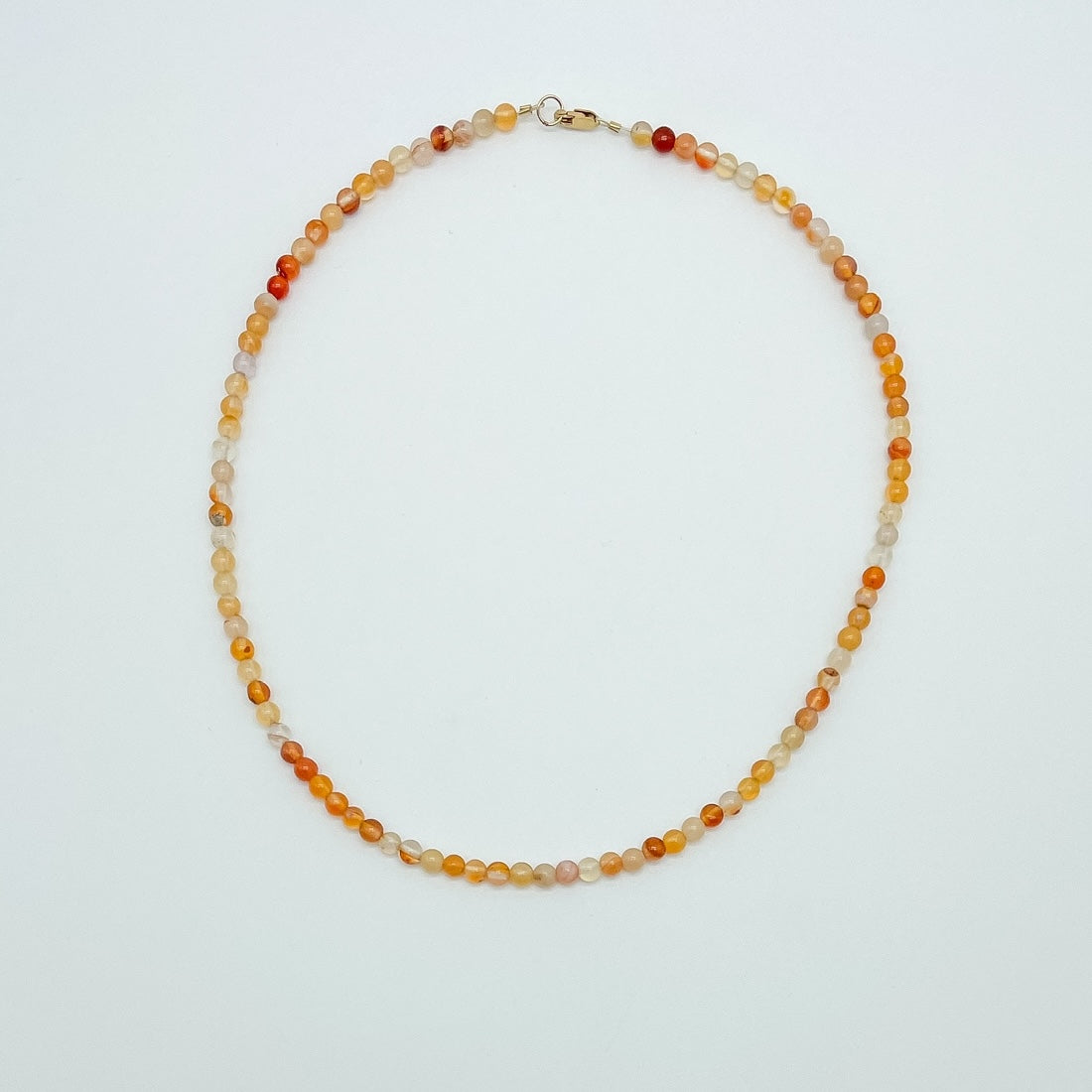 beaded necklace, orange red beaded necklace, summer necklace, essbe