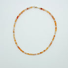 beaded necklace, orange red beaded necklace, summer necklace, essbe