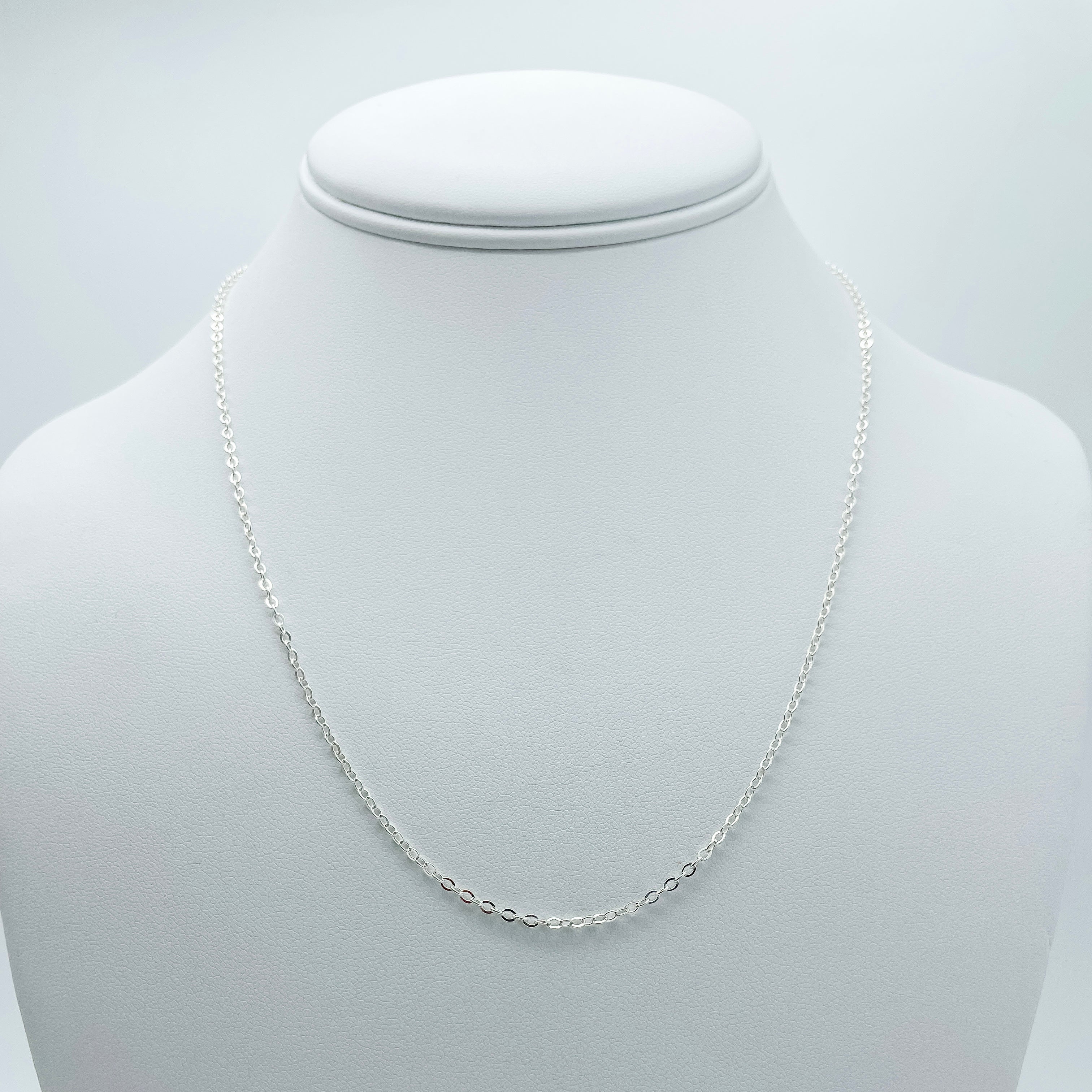 sterling silver necklace, cable chain, cable necklace, sterling silver cable chain necklace, handmade, small business, chain necklace, simple necklace