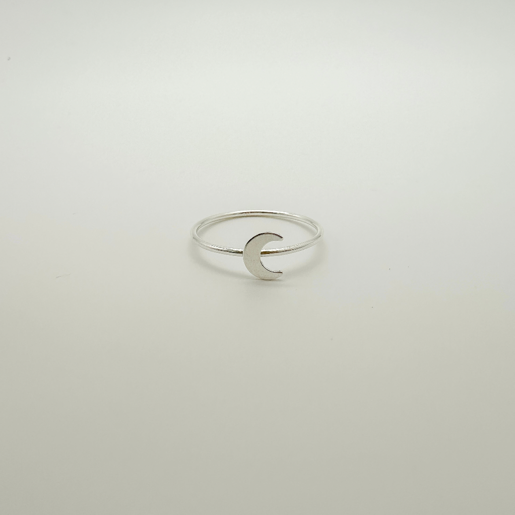 moon ring, gold filled ring, sterling silver ring, waterproof ring, small business, dainty ring, stackable ring, essbe, women owned