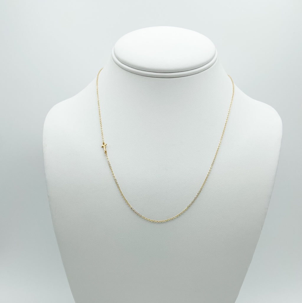 letter T necklace, gold-filled, 14k