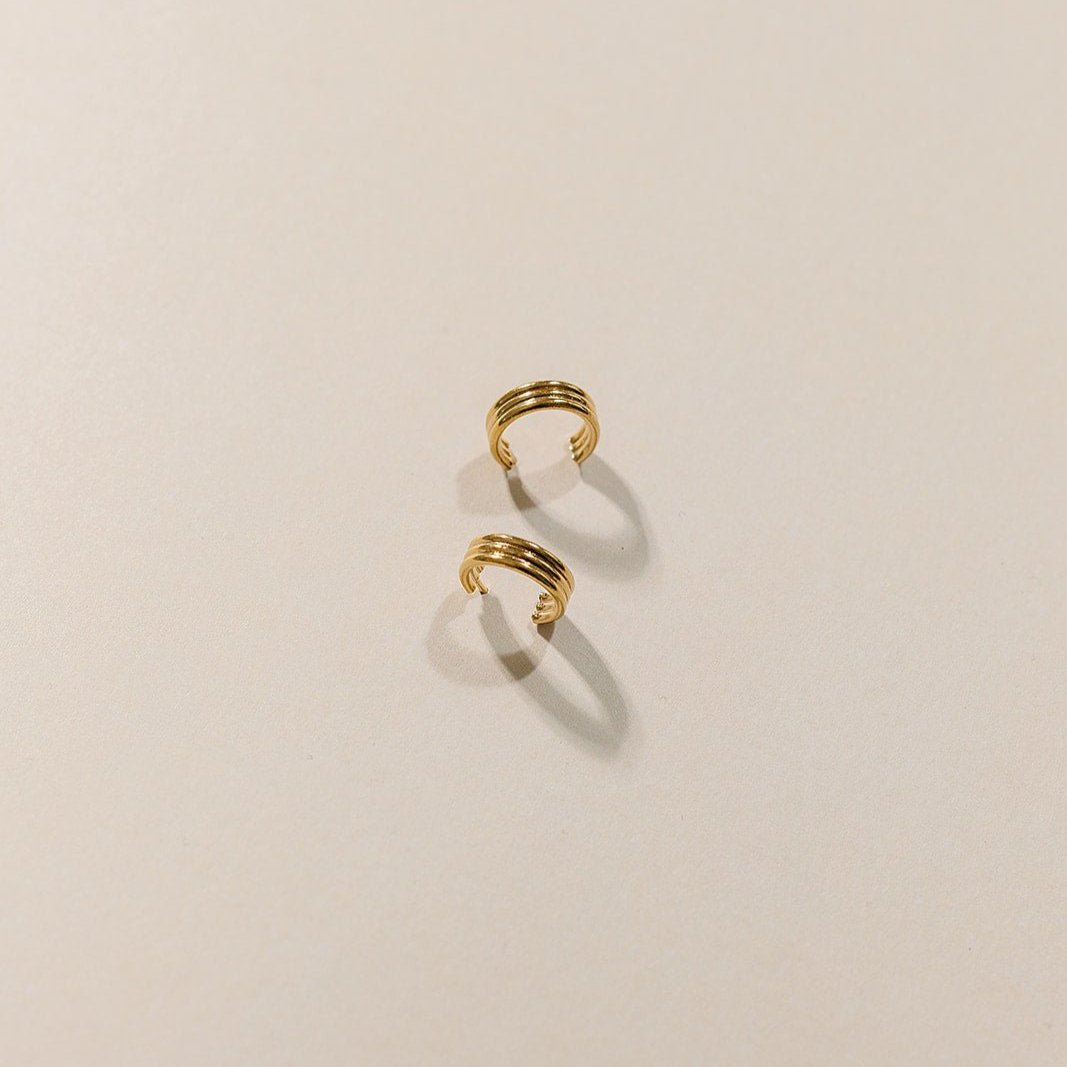 gold filled hoop earrings, gold filled triple hoop earrings, small gold filled earrings, gold filled hoop earrings, gold filled earrings, waterproof earrings, sterling silver earrings, sterling silver hoops