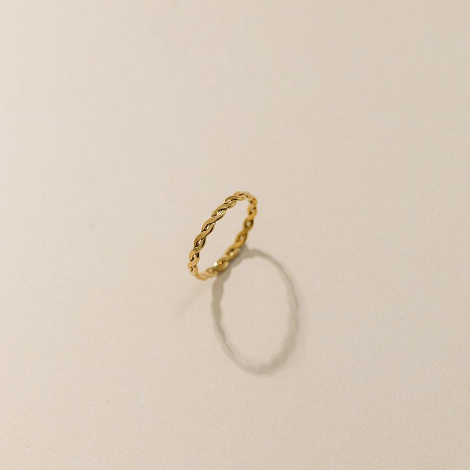 woven together ring, simple ring, statment ring, waterproof ring, gold filled ring, sterling silver ring, small business, essbe, michigan