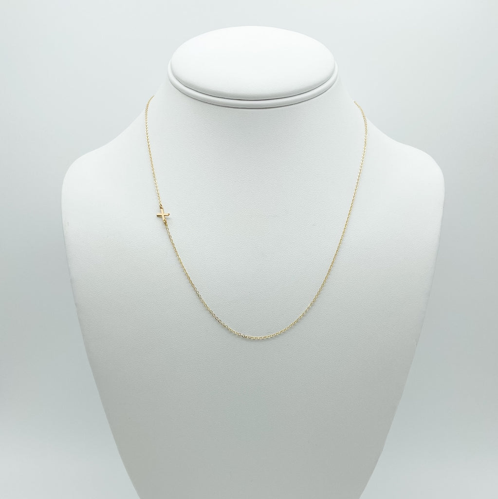 letter X charm necklace with 14k gold-filled chain