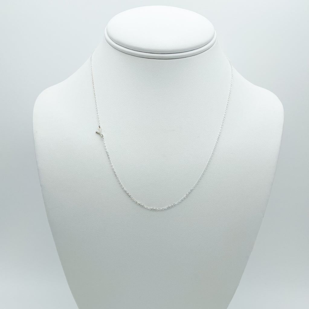 letter Y cable chain sterling silver necklace