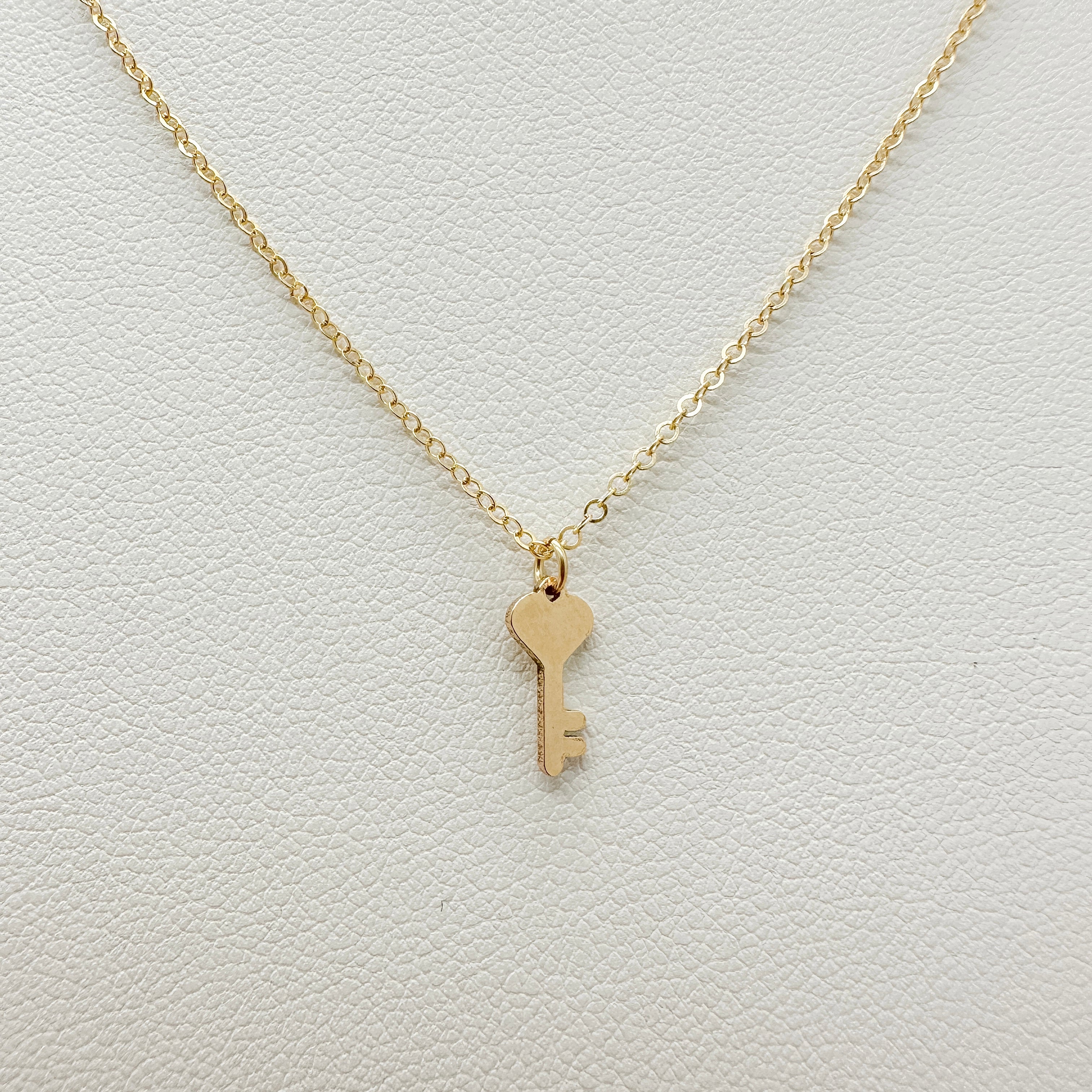 Gold filled, small business, hand made, key necklace, heart key, gold filled, dainty jewelry, gold filled necklace, key charm necklace